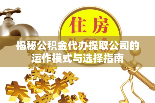丰城揭秘公积金代办提取公司的运作模式与选择指南