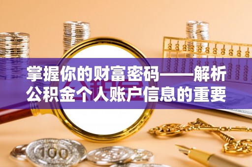 丰城掌握你的财富密码——解析公积金个人账户信息的重要性