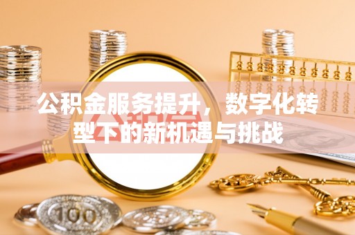 丰城公积金服务提升，数字化转型下的新机遇与挑战