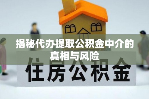 丰城揭秘代办提取公积金中介的真相与风险