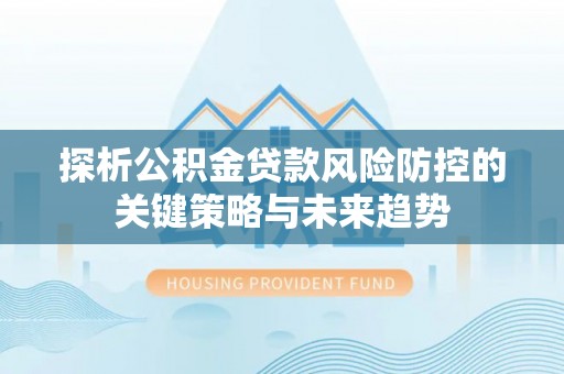丰城探析公积金贷款风险防控的关键策略与未来趋势