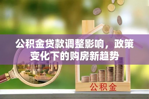 丰城公积金贷款调整影响，政策变化下的购房新趋势