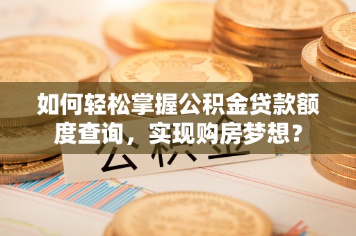 丰城如何轻松掌握公积金贷款额度查询，实现购房梦想？