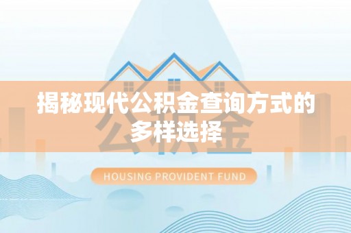 丰城揭秘现代公积金查询方式的多样选择