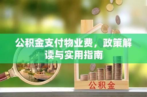 丰城公积金支付物业费，政策解读与实用指南